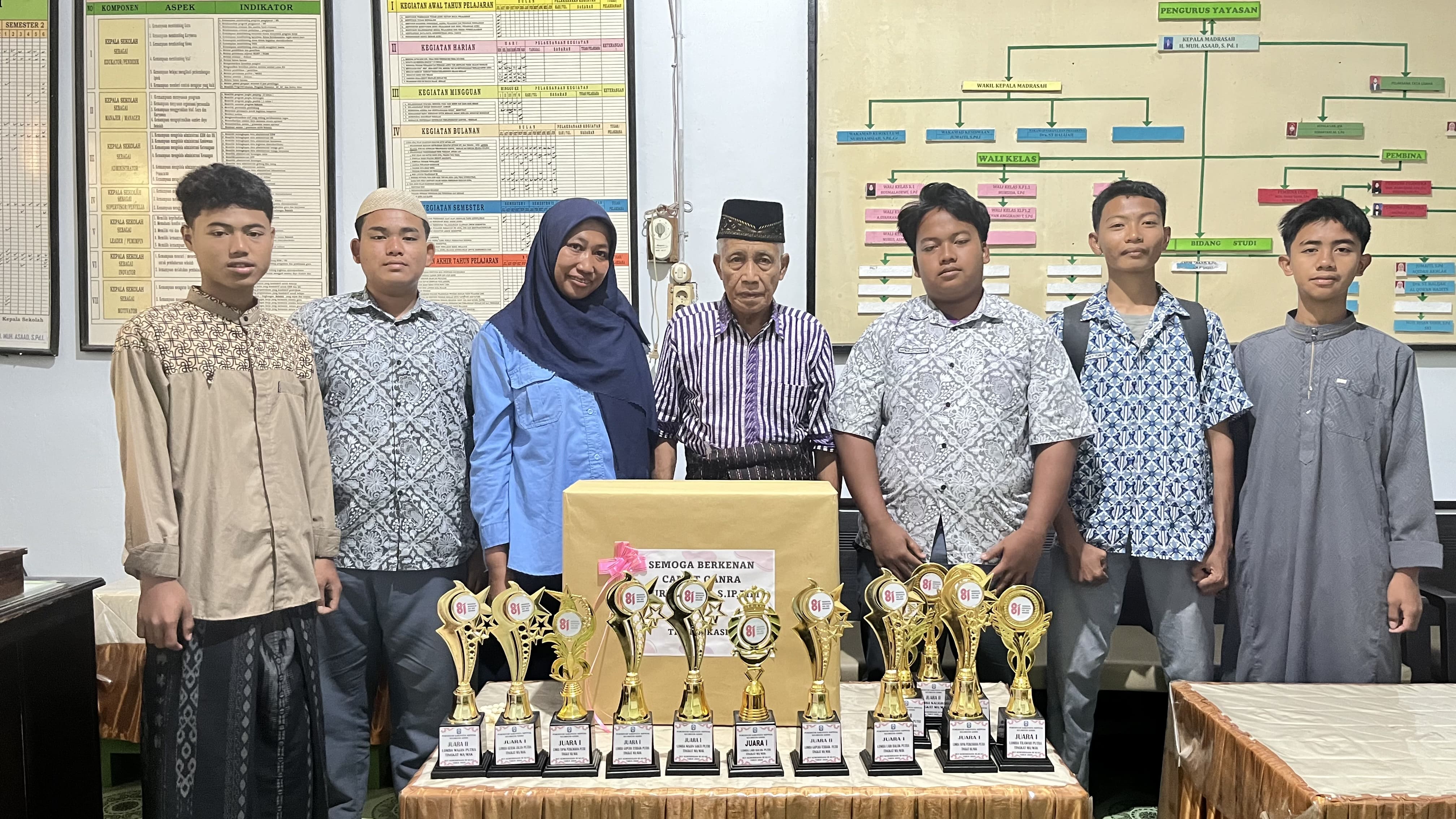 Penyerahan Piala Prestasi MA Pergis Ganra dalam Perkemahan Hari Pramuka ke-65 dan HUT RI ke-81
